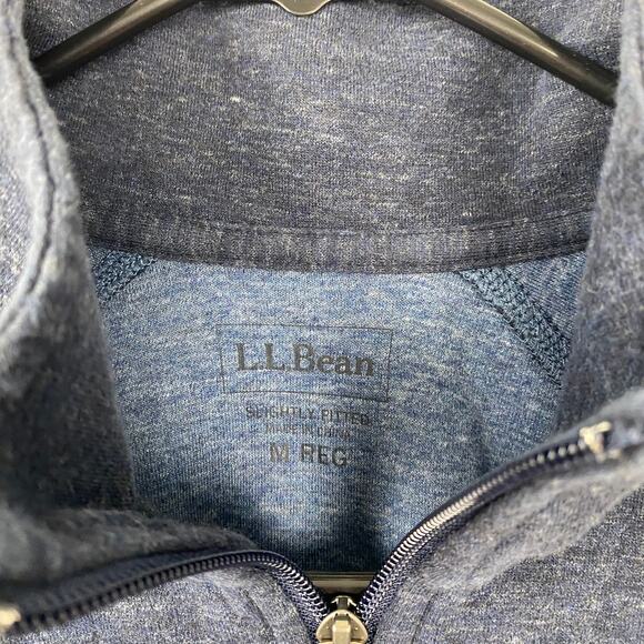 L.L. Bean 1/4 Zip Pullover Men's Medium Blue Slightly Fitted Style 507471 Size M - Picture 3 of 9